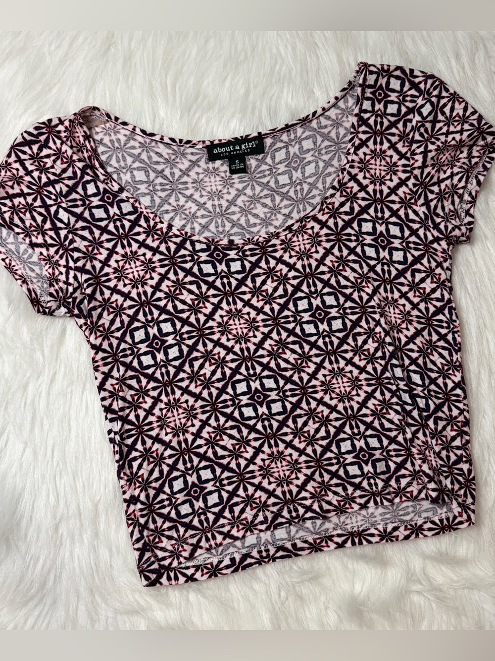 About A Girl Crop Top Scoop Neck Top
